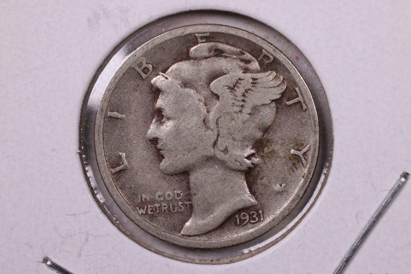 1931-S Mercury Silver Dime., Very Fine., Store