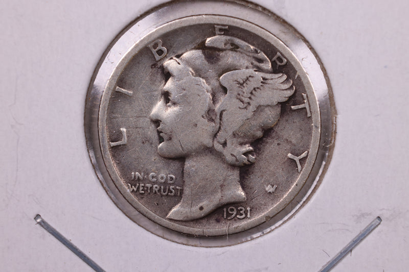 1931-S Mercury Silver Dime., Very Fine., Store