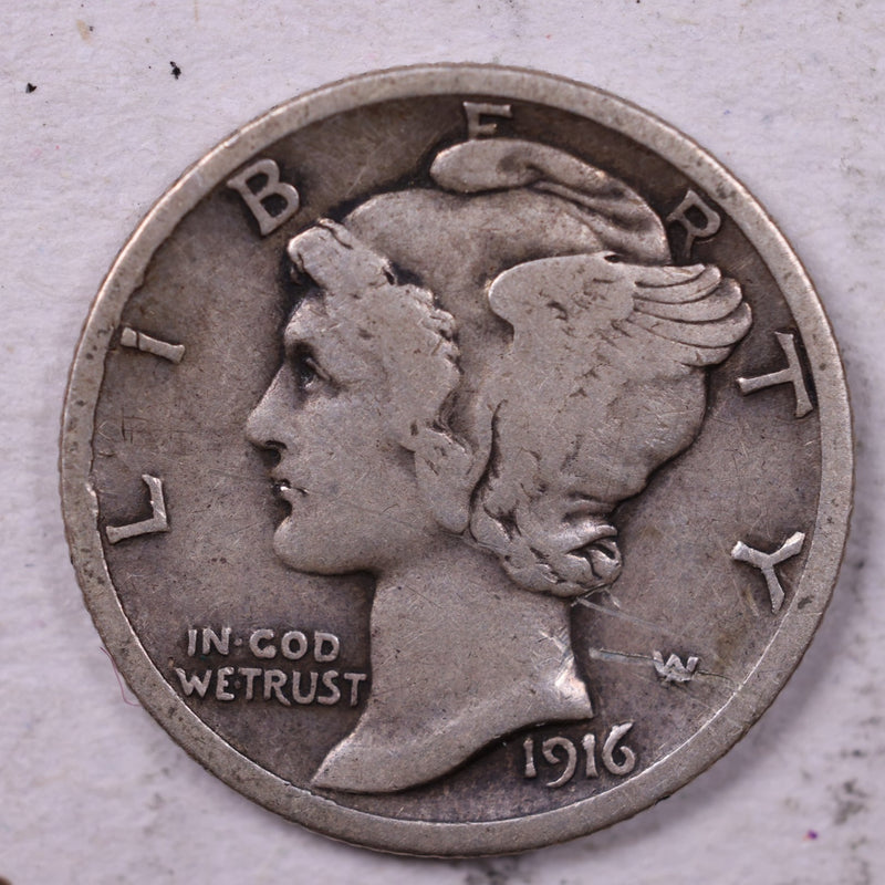 1916 Mercury Silver Dime., Very Fine., Store