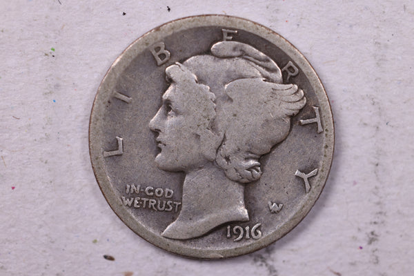 1916 Mercury Silver Dime., Very Good., Store  #19692