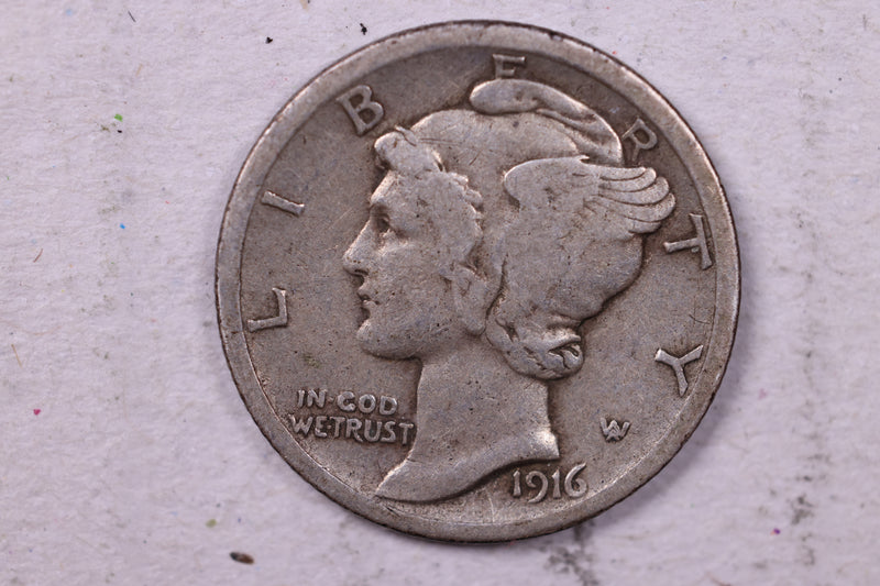 1916 Mercury Silver Dime., Fine., Store