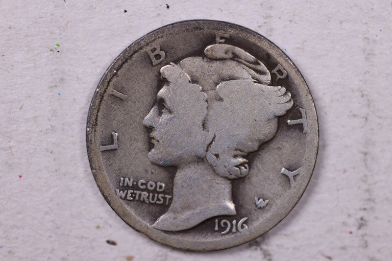 1916 Mercury Silver Dime., Good., Store