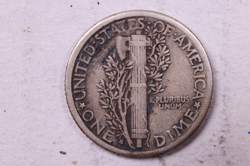 1916-S Mercury Silver Dime., Fine., Store