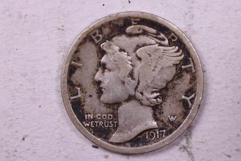 1917 Mercury Silver Dime., Very Fine., Store