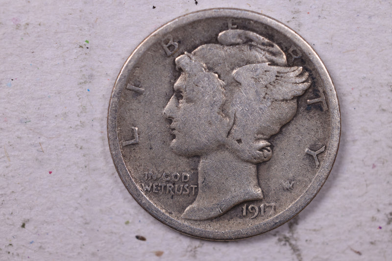 1917 Mercury Silver Dime., Very Good., Store