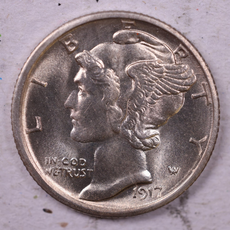 1917-S Mercury Silver Dime., Mint State., Store