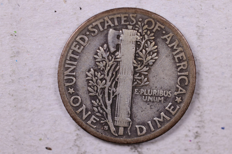 1917-S Mercury Silver Dime., Very Fine., Store