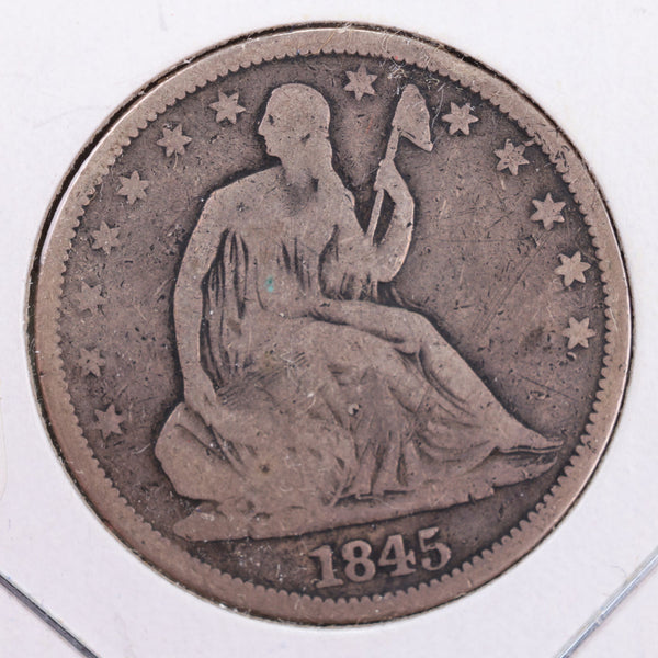1845-O Seated Liberty Silver Half Dollar., Fine Circulated Coin., Store #HR109