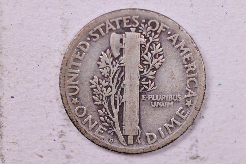 1918-D Mercury Silver Dime., Fine., Store