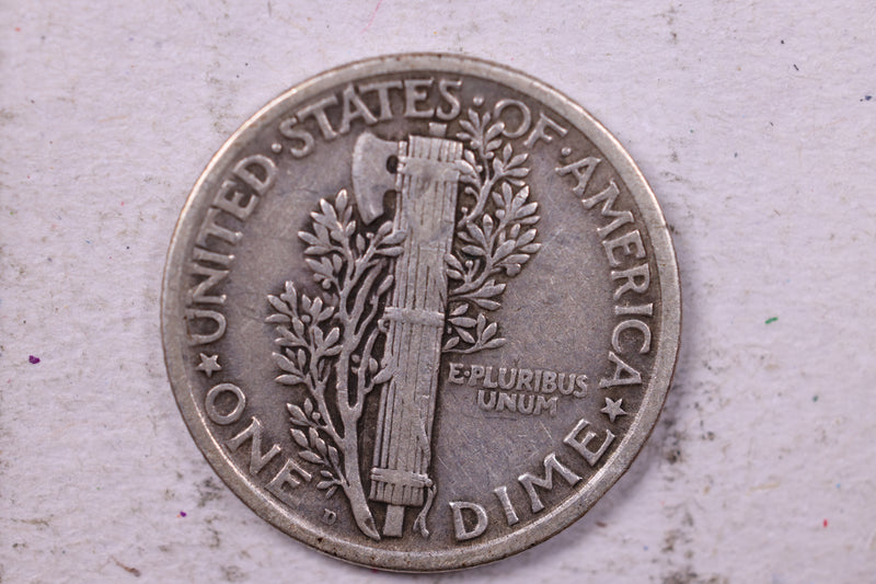 1918-D Mercury Silver Dime., Very Fine., Store