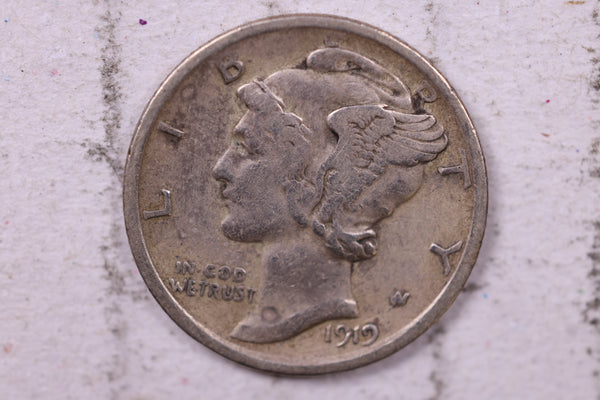 1919 Mercury Silver Dime., Fine., Store  #19757