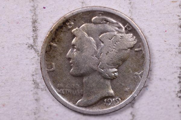 1919 Mercury Silver Dime., Fine., Store  #19759