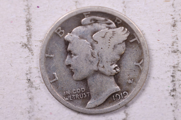 1919 Mercury Silver Dime., Fine., Store  #19761