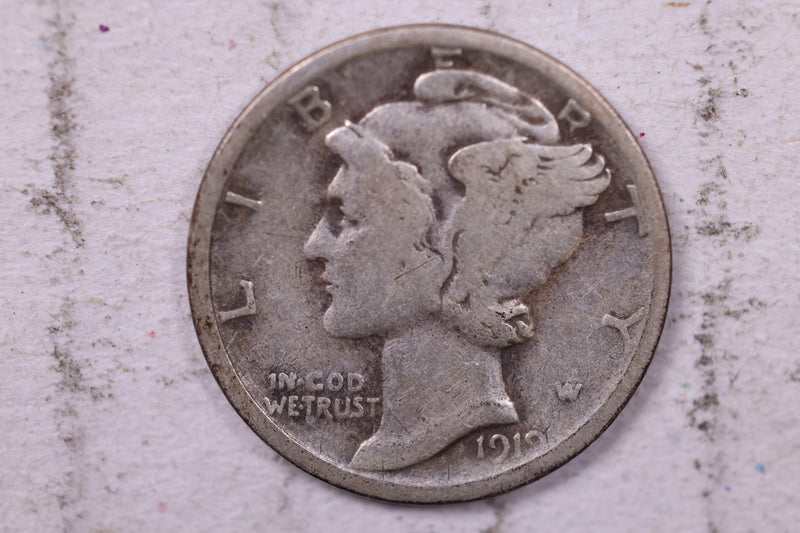 1919-D Mercury Silver Dime., Fine., Store