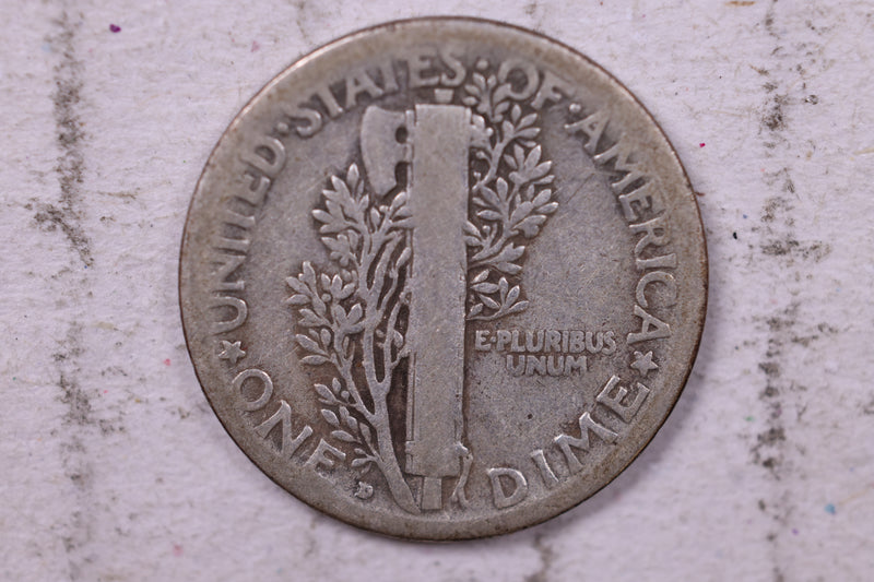 1919-D Mercury Silver Dime., Fine., Store