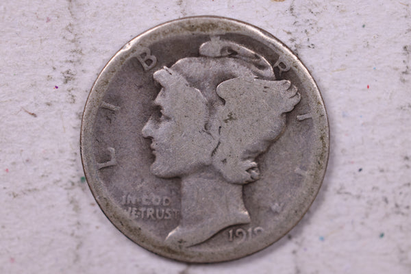 1919-D Mercury Silver Dime., Good., Store  #19770