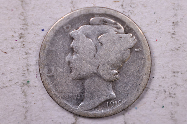 1919-S Mercury Silver Dime., About Good., Store  #19773