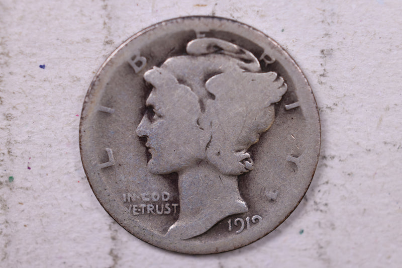 1919-S Mercury Silver Dime., About Good., Store