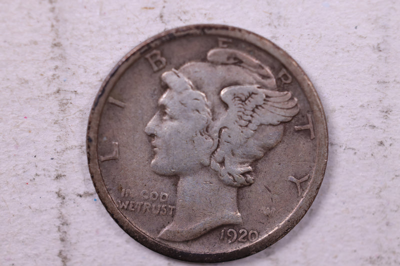 1920 Mercury Silver Dime., Fine., Store