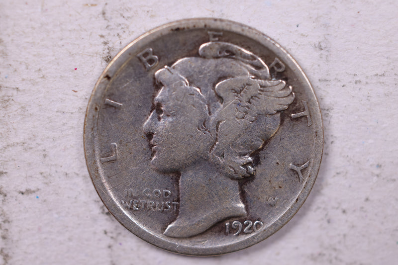 1920 Mercury Silver Dime., Fine., Store