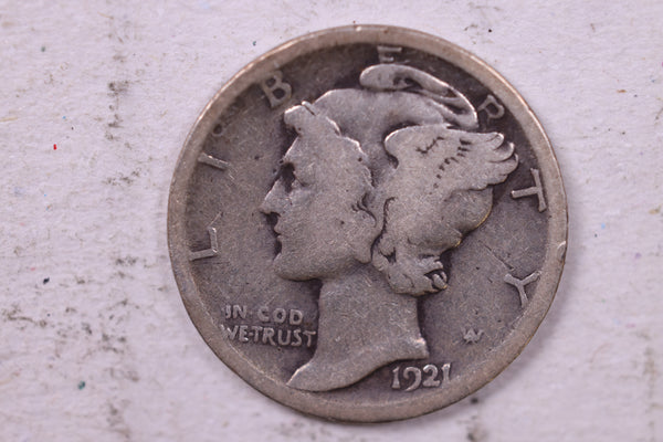 1921 Mercury Silver Dime., Very Good+., Store  #19806