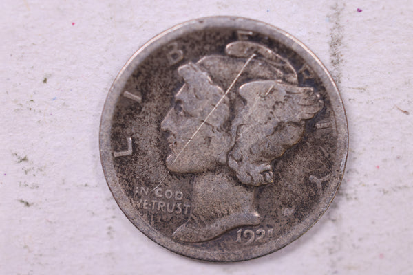 1921 Mercury Silver Dime., About Good., Store  #19817