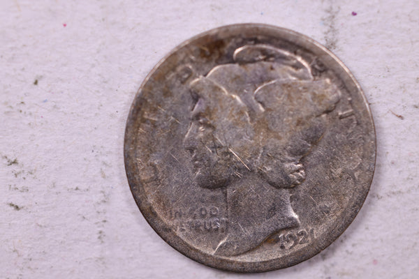 1921 Mercury Silver Dime., About Good., Store  #19819