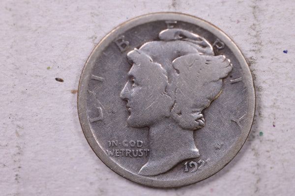 1921 Mercury Silver Dime., About Good., Store  #19824