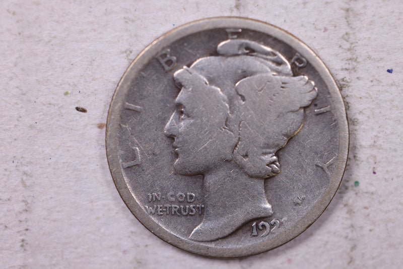 1921 Mercury Silver Dime., About Good., Store