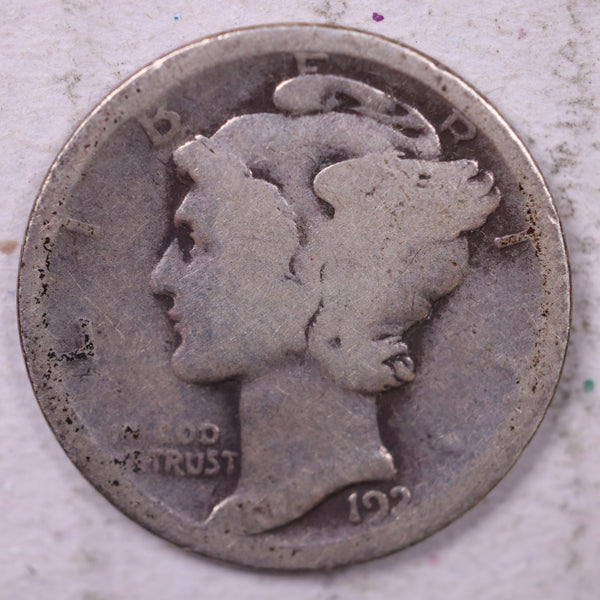 1921 Mercury Silver Dime., About Good., Store  #19826