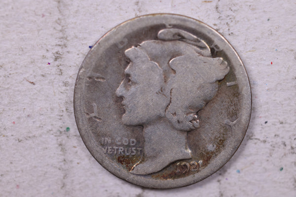 1921-D Mercury Silver Dime., Good, Store  #19834