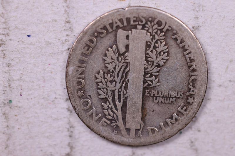 1921-D Mercury Silver Dime., Good, Store