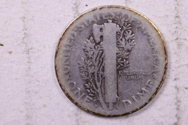 1921-D Mercury Silver Dime., Good, Store