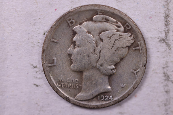 1924 Mercury Silver Dime., Very Good, Store  #19858