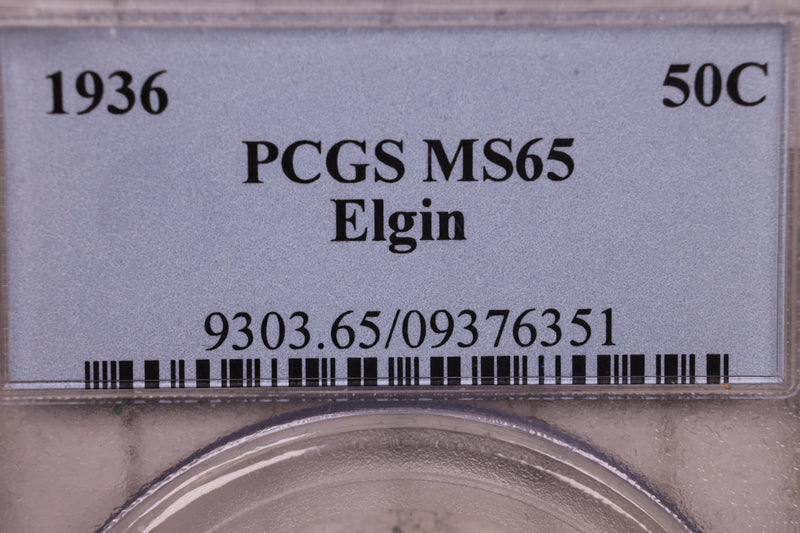 1936 Elgin Silver Half Dollar Commemorative., PCGS MS65., Store