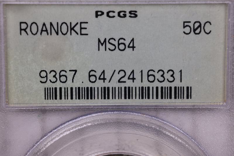 1921 Roanoke Silver Half Dollar Commemorative., PCGS MS-64.,