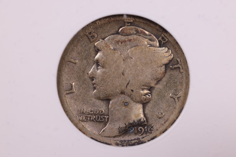 1916-D Mercury Silver Dime., ANACS AG-3., Store