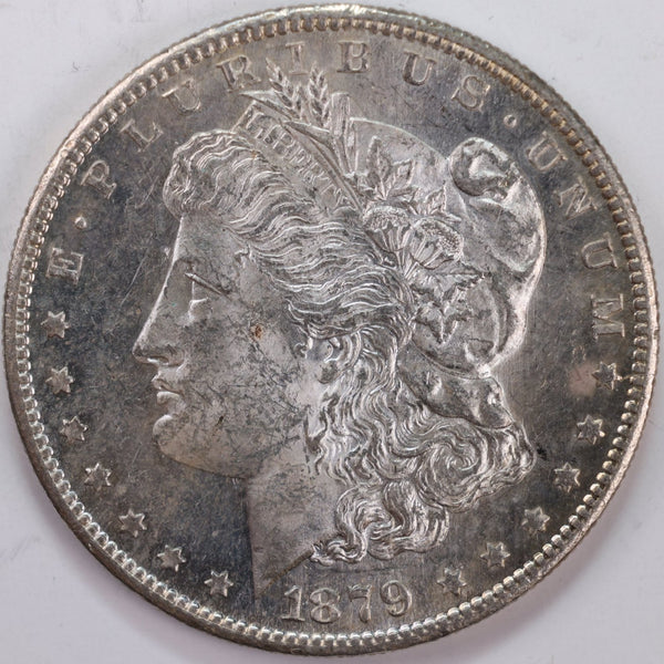 1879-S Morgan Silver Dollar, Mint State Uncirculated Coin, Store #DR0022