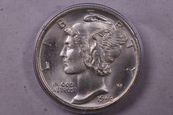 1943-S Mercury Silver Dime., PCGS MS65 F.B., Store #593