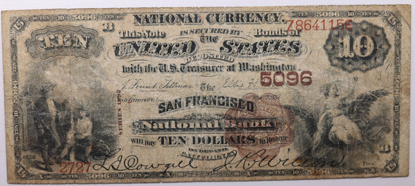 1882 $10., Brown Back., National Currency., San Francisco, CA., PMG F-12., GNG001