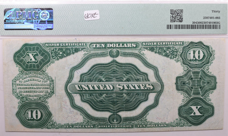 1908 $10., Silver Certificate., "TOMB-STONE"., PMG VF-30., GSC003