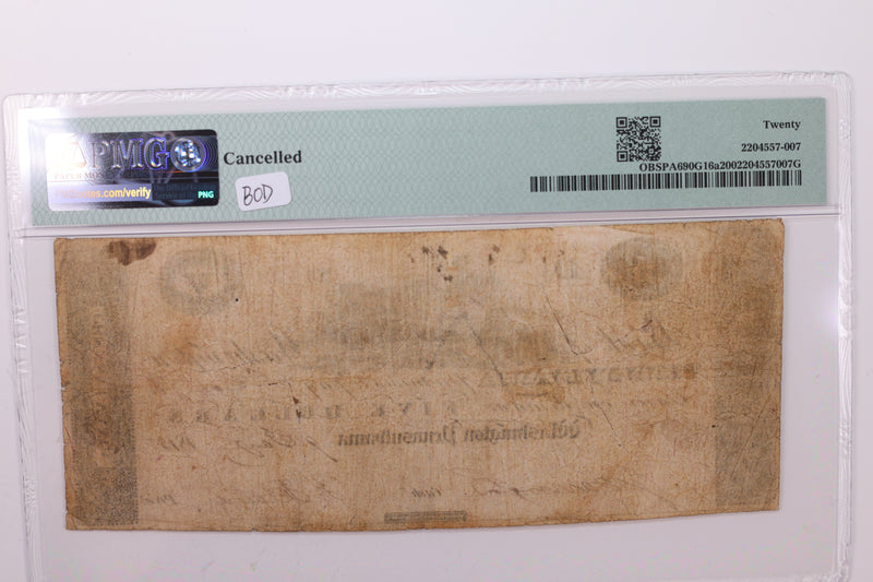 1815 $5., Obsolete Currency., Washington, PA., PMG VF-20., Store