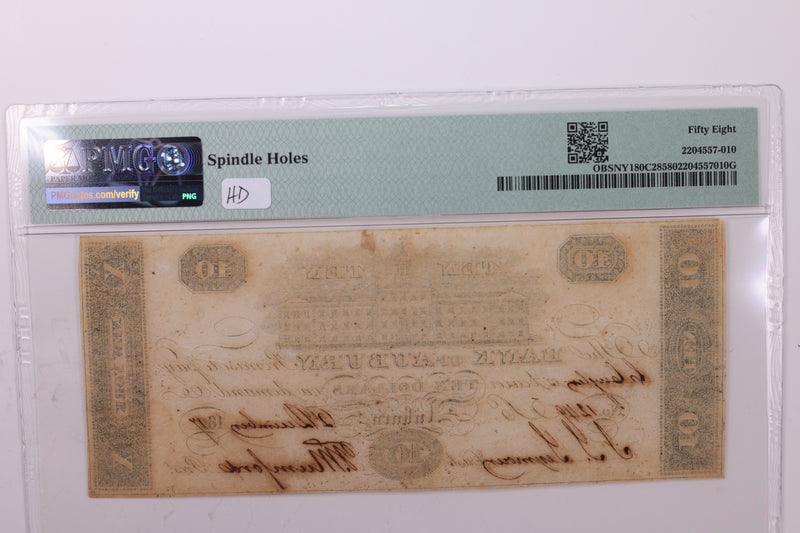 1817 $10., Obsolete Currency., Auburn, N.Y., "COUNTERFEIT", PMG AU-58., Store