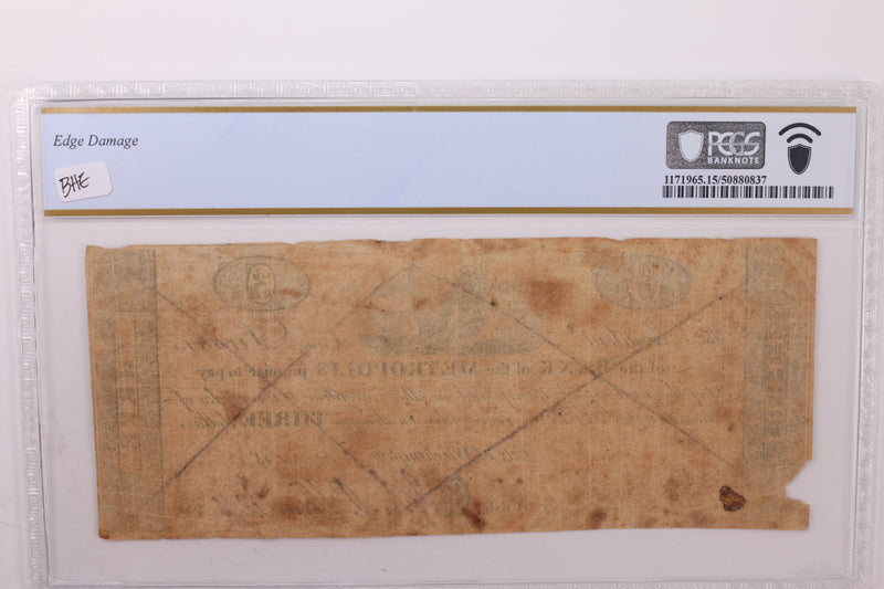 1815 $3., Obsolete Currency., Washington, D.C., "COUNTERFEIT"., PCGS F15., Store