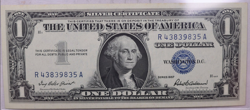 1957 $1 Silver Certificate., Crisp Uncirculated., Store