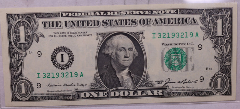 1988-A, $1., F.R.N., Repeater Serial Nr., Crisp Uncirculated., Store