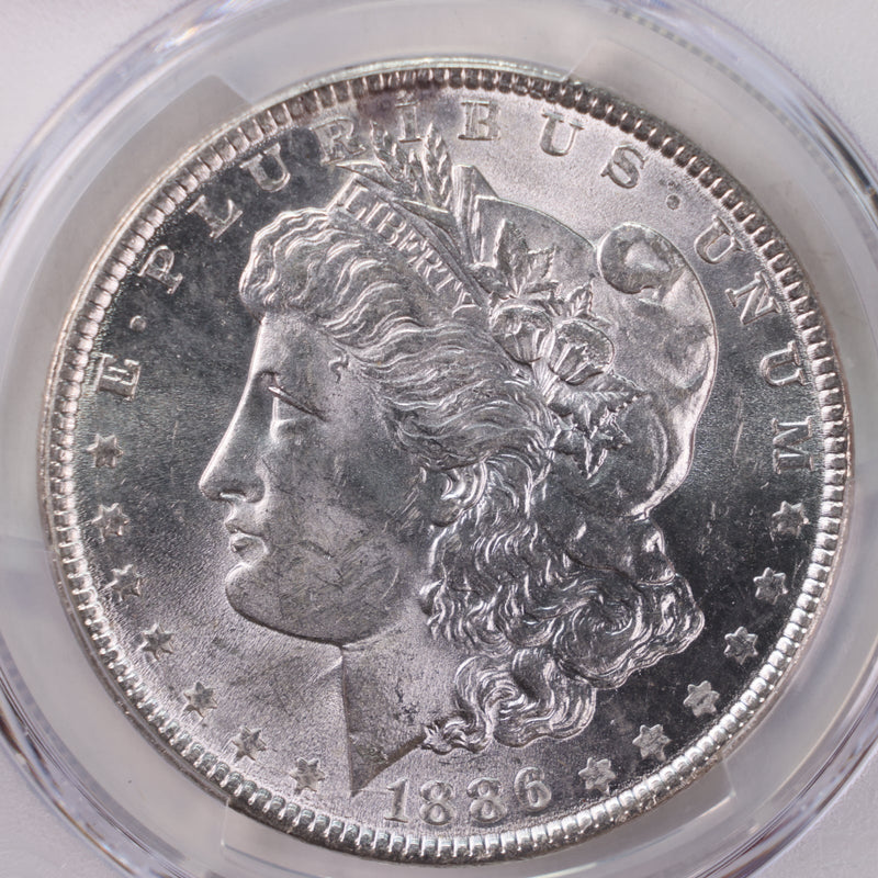 1886 Morgan Silver Dollar., Collectible Coin., PCGS MS-62., STORE