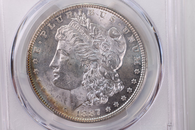 1887 Morgan Silver Dollar., Collectible Coin., PCGS MS-62., STORE