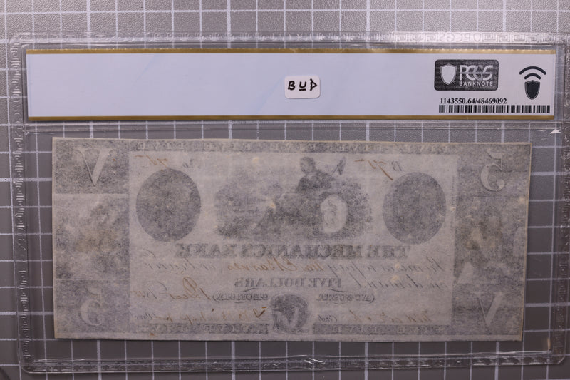 1855 $5., Augusta, GA., Obsolete Currency., PCGS CU-64., Store