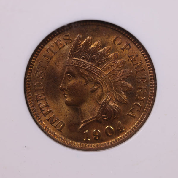 1904 Indian Head Cents., ANACS MS65 Red., Store #0858